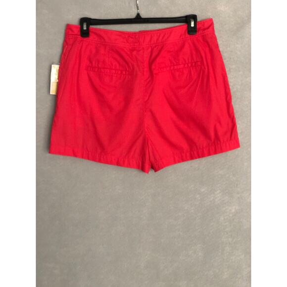Michael Michael Kors Poplin Shorts Women's Size 14 Cotton in Geranium NEW - Picture 3 of 6